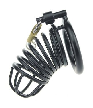 Stylish Black Stainless Steel Chastity Cage for Ultimate Comfort & Control