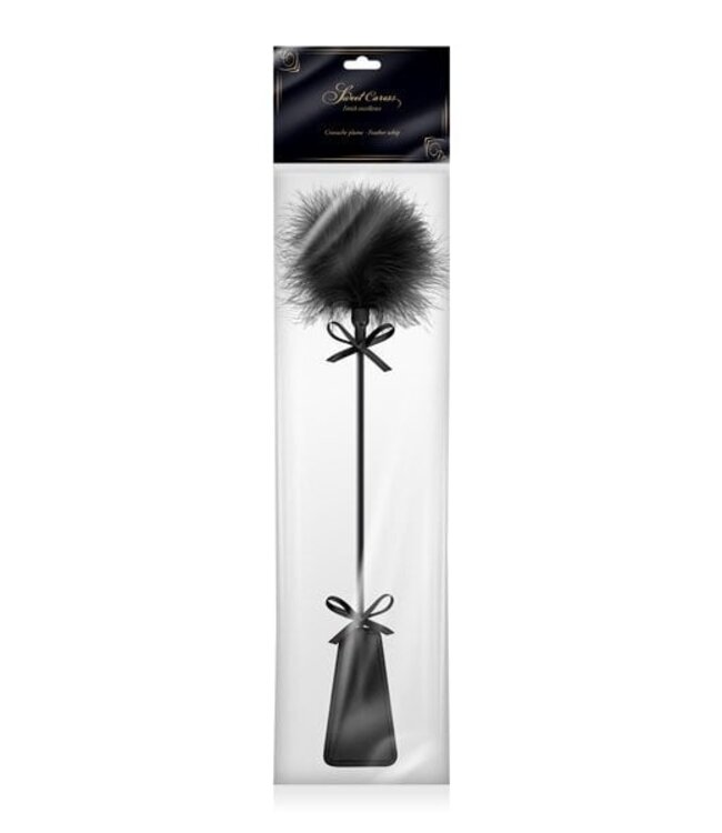 Sweet Caress Mini Pompons Black Whip - Stylish Phthalate-Free BDSM Accessory