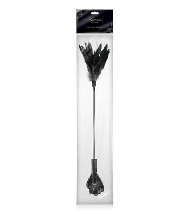 Sweet Caress Sweet Caress Zwarte Veer Zweep Met Handvorm Voor SM Accessoires