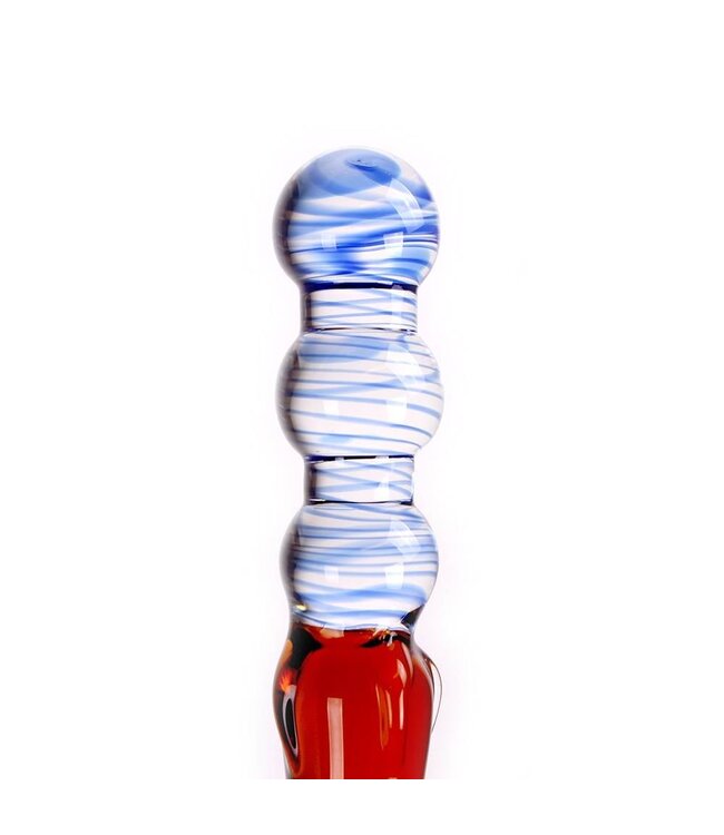 Kiotos Glass Kiotos Glass Handgemaakte Glazen Dildo 23,2 cm Blauw & Amber Temperatuurplay