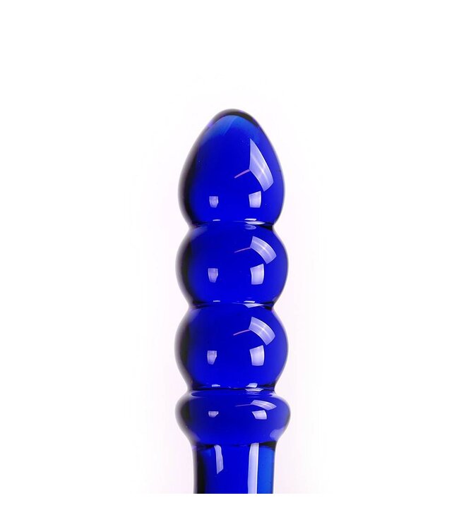 Kiotos Glass Kiotos Blue Curve Glass Dildo 17.5 cm - Handmade Sensual Pleasure