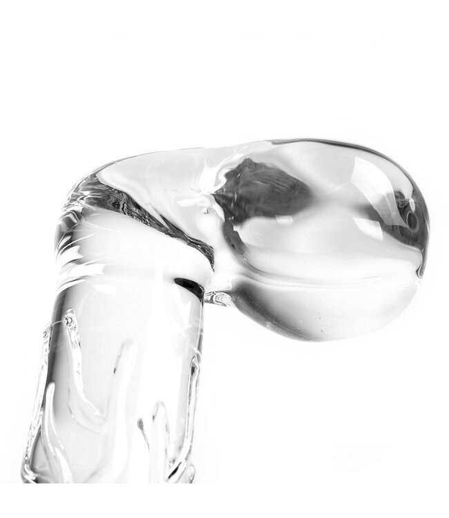 Kiotos Glass Kiotos Glass Clear Penis Dildo with Balls - 18x4.5 cm Sensation Toy