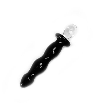 Kiotos Glass Kiotos Glass Glazen Dildo 18,5 cm Zwart Voor Warm/Koud Temperatuurspel