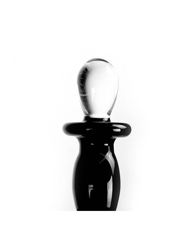 Kiotos Glass Kiotos Glass Glazen Dildo 18,5 cm Zwart Voor Warm/Koud Temperatuurspel