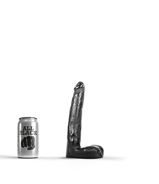 All Black Realistische Zwarte Dildo 21 cm Met Natuurlijke Textuur | All Black