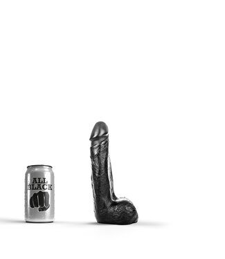 All Black Classic Waterproof Ribbed Dildo 20 cm - Black, Red & Blue Options