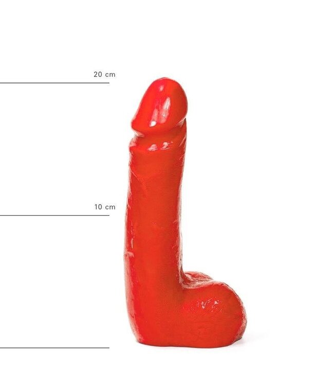 All Black Realistische Dildo 20 x 4,5 cm Geribbeld PVC Zwart, Rood & Blauw Waterdicht