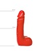 All Black Classic Waterproof Ribbed Dildo 20 cm - Black, Red & Blue Options