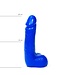 All Black Classic Waterproof Ribbed Dildo 20 cm - Black, Red & Blue Options
