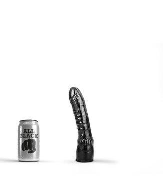All Black Ergonomic Classic Dildo 20cm - Select Black, Red, or Blue Options