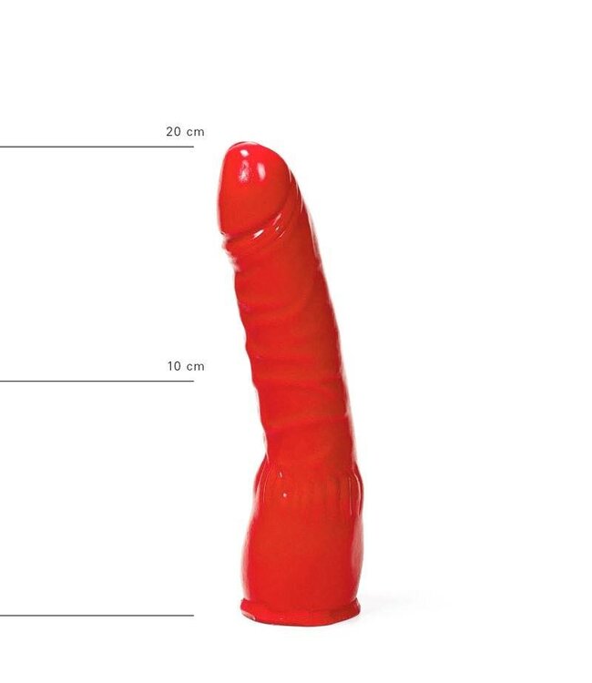 All Black Realistische Ergonomische Dildo 20x4,5 cm – Flexibel Vinyl Zwart Rood Blauw