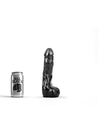 All Black Classic 22cm Realistic Dildo - Veined, Waterproof, Black/Red/Blue
