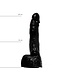 All Black Realistische Dildo 22 cm Met Geaderde Schacht In Zwart, Rood & Blauw