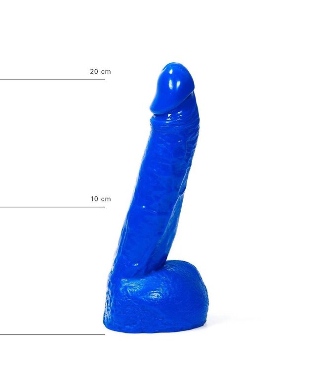 All Black Realistischer Dildo 22 cm – Geädert, Schwarz, Rot & Blau, Wasserdicht