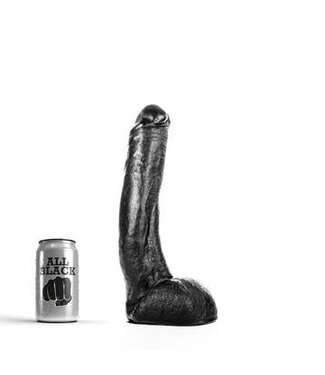 All Black Flexibele Realistische Dildo 29 cm Zwart Rood Blauw Met Eikel En Balzak