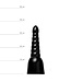 All Black Large 34 cm Realistic Anal Dildo - Black/Red/Blue with Grooves