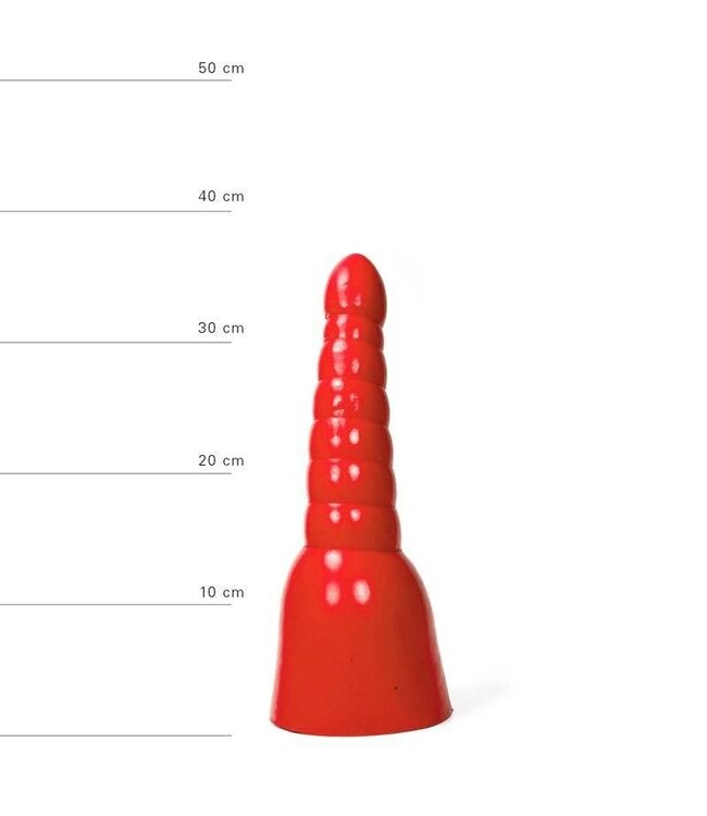 All Black All Black Realistische Anaal Dildo 34 cm Met Brede Bodem Zwart/Rood/Blauw