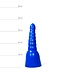 All Black Large 34 cm Realistic Anal Dildo - Black/Red/Blue with Grooves