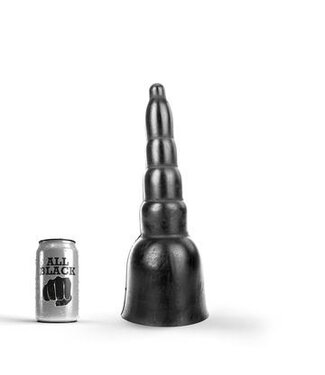 All Black Extra Lange Anaal Dildo 34cm Met Geribbelde Textuur In Zwart, Rood & Blauw