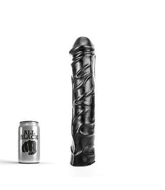 All Black Realistic 33 cm All Black Dildo - Large, Veined, Intense Pleasure