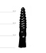 All Black Extra-Long Ribbed Anal Dildo 35 cm - Black, Red & Blue Options