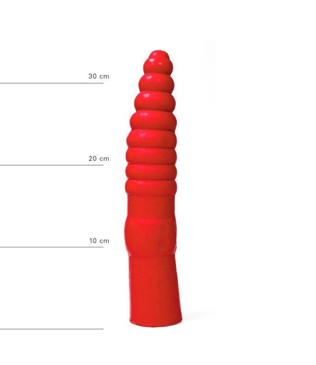 All Black Extra-Long Ribbed Anal Dildo 35 cm - Black, Red & Blue Options