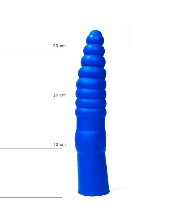 All Black All Black Anaal Dildo 35 cm Geribbeld Met 6,5 cm Diameter Zwart