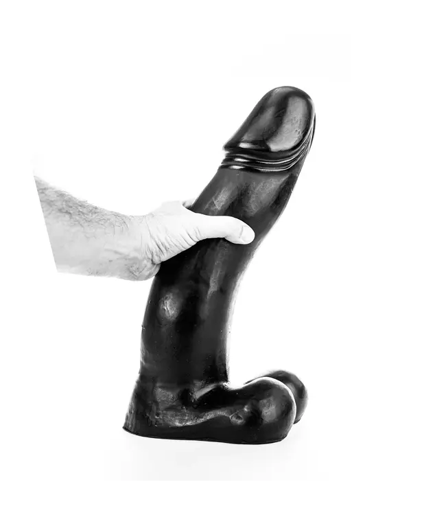 All Black Vielseitiger Dildo 45 cm – Flexibles Vinyl in Schwarz, Rot und Blau