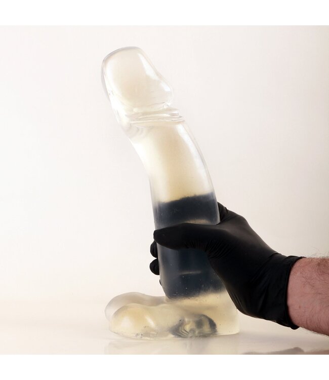 All Black Flexible 34cm Waterproof Dildo - Available in Black, Red, Blue