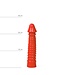 All Black Großer gerippter Dildo 26 cm – Stimulation in Schwarz, Rot & Blau