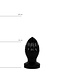 All Black Grooved Butt Plug 12cm - Black, Red, Blue, 5cm Diameter, Protective Cover