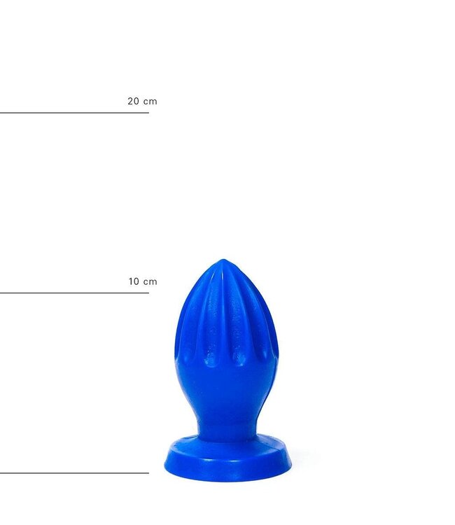 All Black Butt Plug 12 cm Met Gegroefd En Glad Design In Zwart, Rood En Blauw