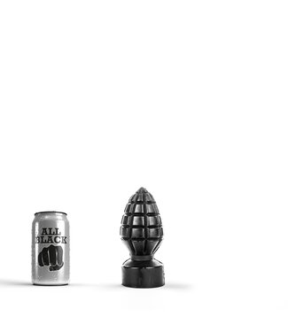 All Black All Black Hand Grenade Butt Plug - 15cm, 3 Colors, Easy Clean