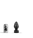 All Black Handgranaat Buttplug 15 cm Met Beschermhoes Zwart Rood Blauw