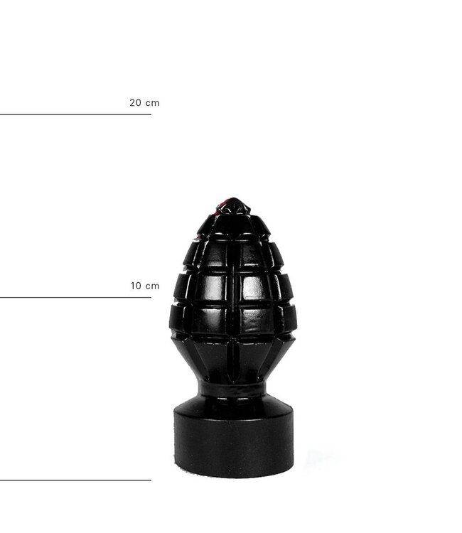 All Black Handgranatenform Buttplug 15 cm | Schwarz, Rot, Blau | Intensives Vergnügen