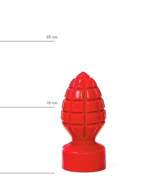 All Black All Black Hand Grenade Butt Plug - 15cm, 3 Colors, Easy Clean