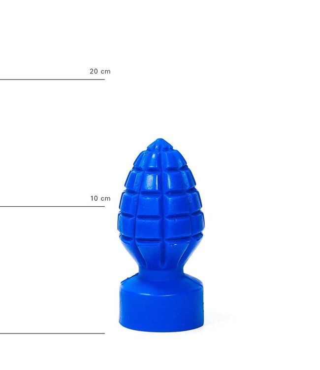 All Black Handgranatenform Buttplug 15 cm | Schwarz, Rot, Blau | Intensives Vergnügen