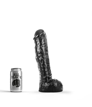All Black Premium Dildo 30 cm | Schwarz, Rot & Blau | Geäderter Schaft