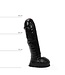 All Black Premium Dildo 30 cm | Schwarz, Rot & Blau | Geäderter Schaft