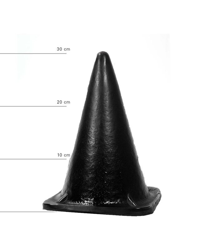All Black XXL Kegelvormige Butt Plug 30x18 cm | Zwart, Rood & Blauw Anaaltoy