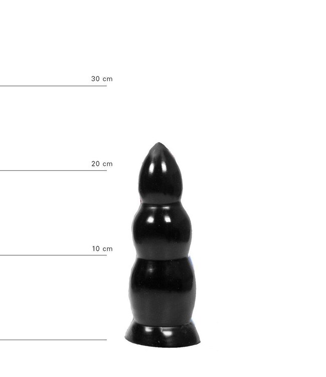 All Black Ribbelige Buttplug 23 cm Met Platte Onderzijde – Zwart, Rood, Blauw