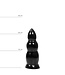 All Black Ribbelige Buttplug 23 cm Met Platte Onderzijde – Zwart, Rood, Blauw