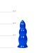 All Black Ribbed Butt Plug 23cm - Black, Red, Blue | Easy to Use & Clean
