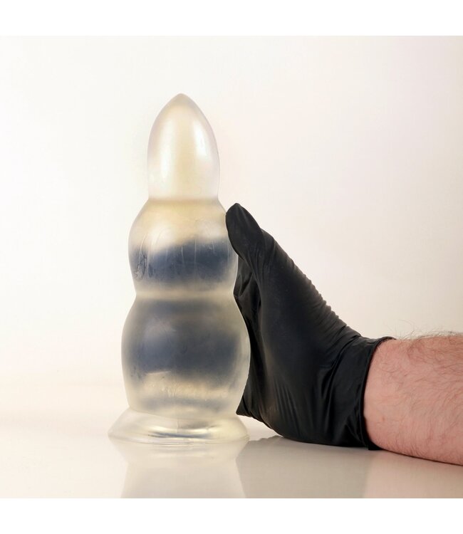 All Black Ribbed Butt Plug 23cm - Black, Red, Blue | Easy to Use & Clean