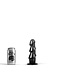 All Black All Black Drievoudige Ribbelige Anale Dildo 17 cm - Zwart, Rood & Blauw