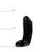 All Black Realistische Dildo 18cm Met Eikel En Ballen - Zwart, Rood & Blauw