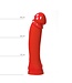 All Black Dildo 37 cm Stevig Model Met 7 cm Diameter In Zwart, Rood & Blauw