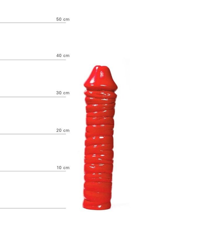 All Black Large Ribbed Dildo 38cm - Realistic Glans for Intense Stimulation