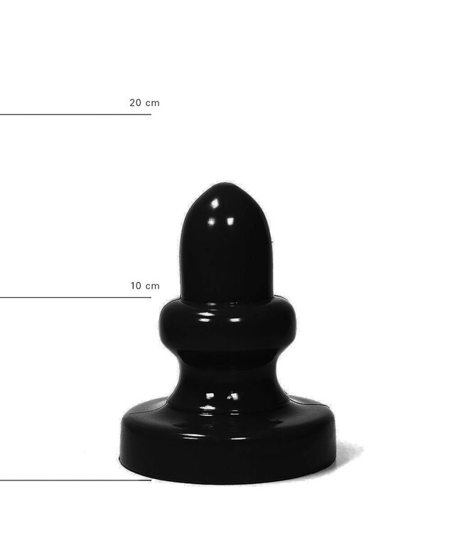 All Black Giant 17 cm Butt Plug - Smooth Black, Red & Blue for Intense Stimulation