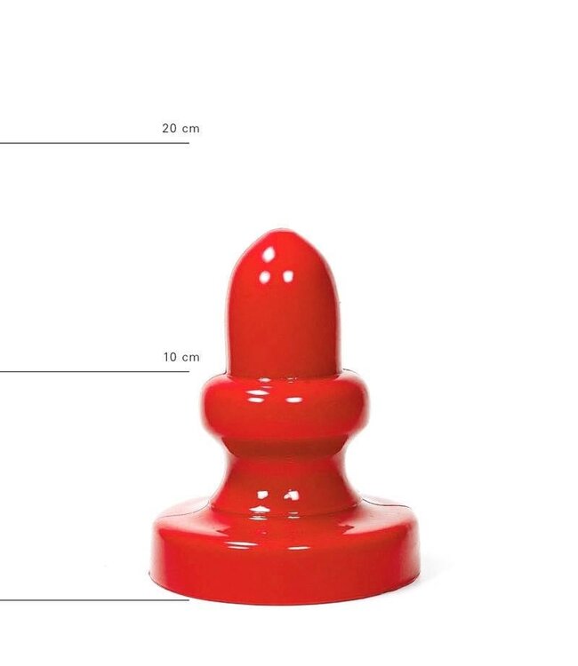All Black All Black Buttplug 17 cm Met Brede Middenstuk In Zwart, Rood & Blauw